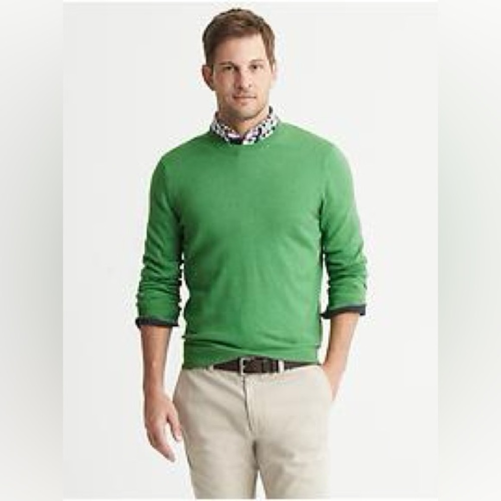 Men's Banana Republic Cotton Cashmere Green Sweater size Large
